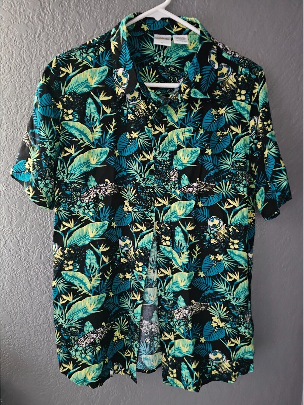 Youth Boys Pokemon Star Wars Button Up Shirt Hawaiian Size XXL R-2 D-2 Falcon